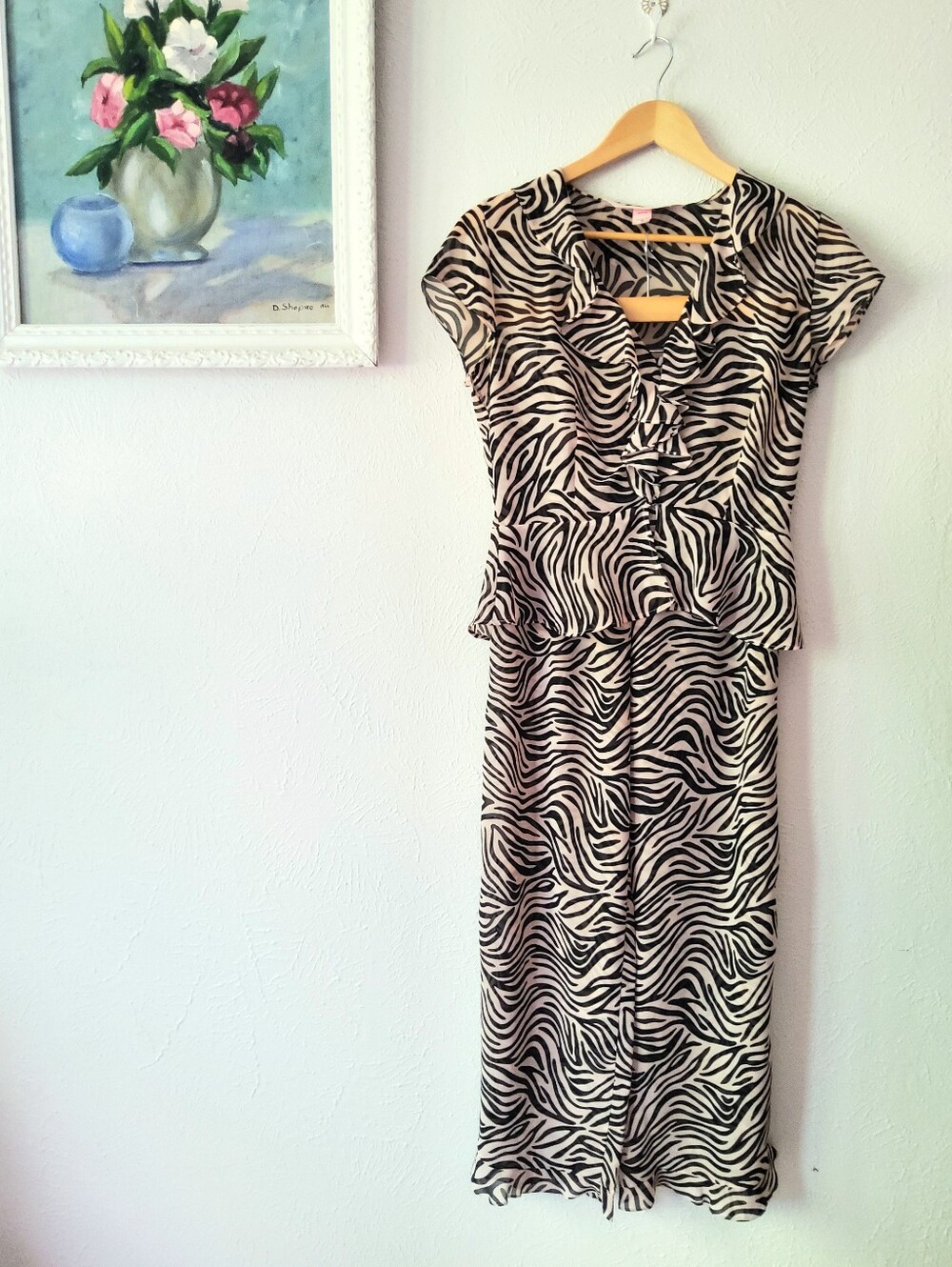 VICTORIA'S SECRET Vintage Zebra Patterned 2pc Sleepwear Set Sz. M